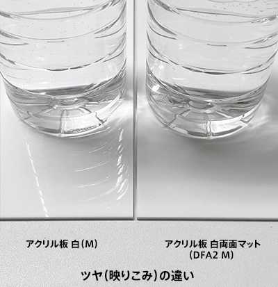 アクリル板 白(M)とアクリル板 白両面マット(DFA2 M)
